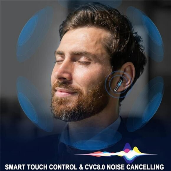Bluetooth 5.4 Wireless Earbuds Noise Cancelling Mic LED Display Waterproof - Picture 2 of 7